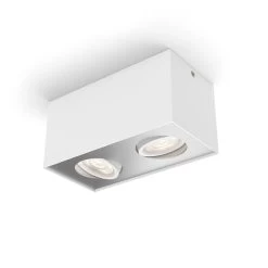Philips Box Moderne LED Aufbauleuchte Weiß 2-flg. 1000lm Doppelspot 20,2x10,2x10cm