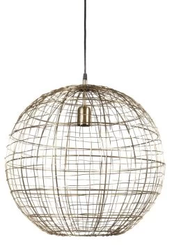 Metallkorb Hängelampe Gold Farbend PR Home Corby 46cm E27