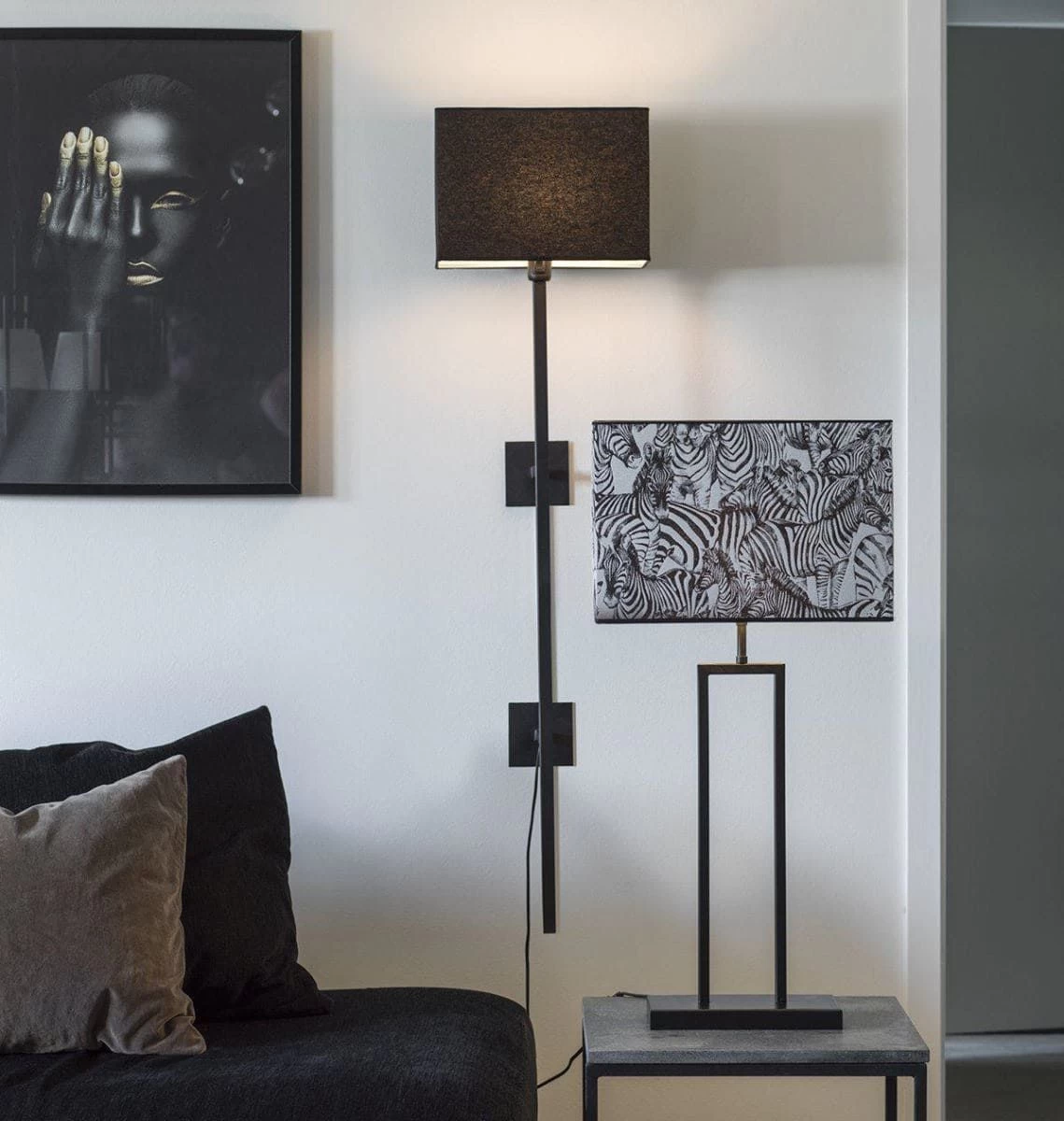 Tischleuchte Schwarz Aus Metall PR Home Rod 61cm E27 Ohne Lampenschirm 4 Tischleuchte Schwarz Aus Metall PR Home Rod 61cm E27 Ohne Lampenschirm – Bild 2