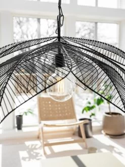 Pendelleuchte Im Blatt Jungle Design Aus Metall Schwarz PR Home Elm 70cm E27 3737003 -Lichtwelt Verkauf pr3737003 3