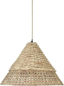 Rattan Hängelampe Aus Geflochtenen Naturmaterial PR Home Pune 50cm E27