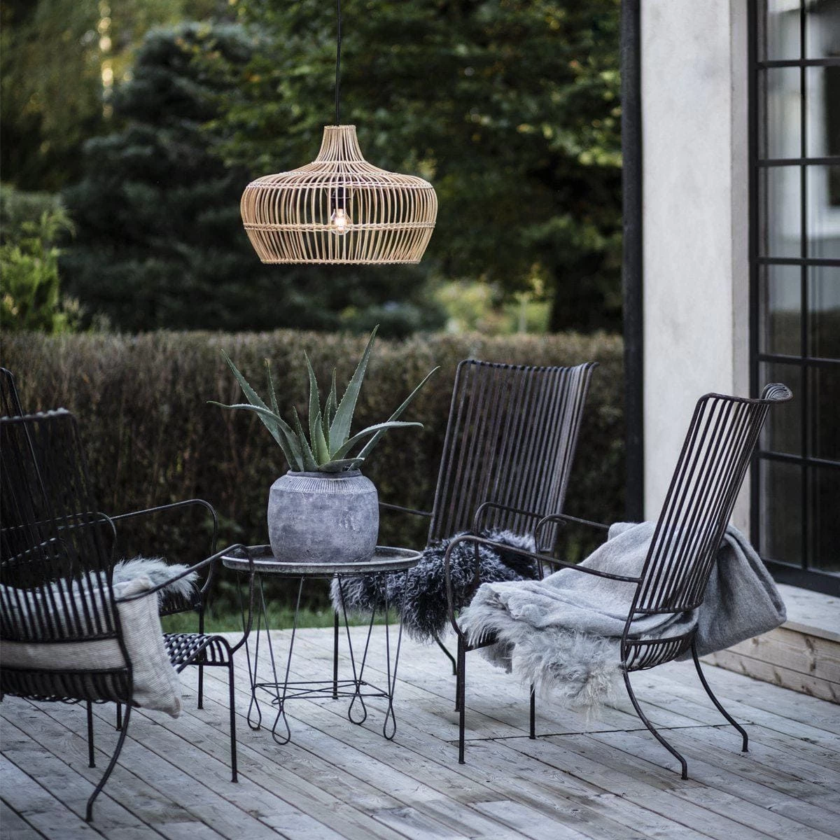 Hängeleuchte Weidenkorb Beige Natur PR Home Kisha Outdoor IP44 E27 51cm Mit Stecker 4 Hängeleuchte Weidenkorb Beige Natur PR Home Kisha Outdoor IP44 E27 51cm Mit Stecker – Bild 2