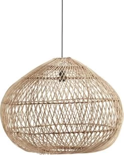 Rattan Hängeleuchte Aus Geflochtenen Naturmaterial PR Home Karen Ca. 90cm E27 Mit 2,5m Kabel U. Stecker IP44