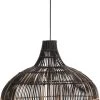 Rattan Hängelampe Aus Geflochtenen Naturmaterial Natur Schwarz PR Home Martha 50cm E27 -Lichtwelt Verkauf pr5338 bt02