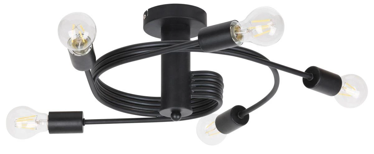 Rabalux Carly Deckenleuchte Matt Schwarz 5xE27 Dimmbar 5 Rabalux Carly Deckenleuchte Matt Schwarz 5xE27 Dimmbar – Bild 3