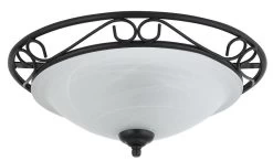 Rabalux Athen Wand & Deckenleuchte 2x E27 Schwarz, Weiß Alabaster