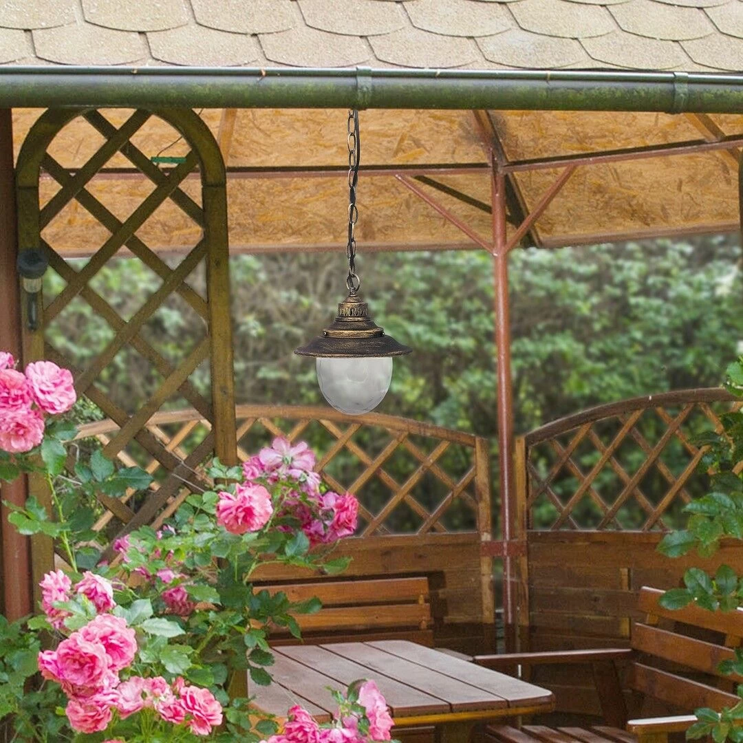 Rabalux Barcelona Außen Pendelleuchte 1x E27 Antik Gold 4 Rabalux Barcelona Außen Pendelleuchte 1x E27 Antik Gold – Bild 2