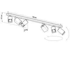 Sollux MERIDA Moderner Deckenstrahler Eckig Schwarz 6-flg. GU10 -Lichtwelt Verkauf sl.0460 ze