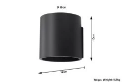 Sollux ORBIS Moderne Wandleuchte Schwarz 1-flg. G9 -Lichtwelt Verkauf sxsl.0048 ze