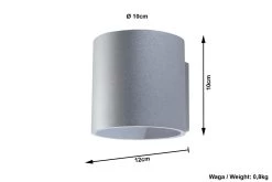 Sollux ORBIS Moderne Wandleuchte Grau 1-flg. G9 13 Sollux ORBIS Moderne Wandleuchte Grau 1-flg. G9 -Lichtwelt Verkauf sxsl.0049 ze