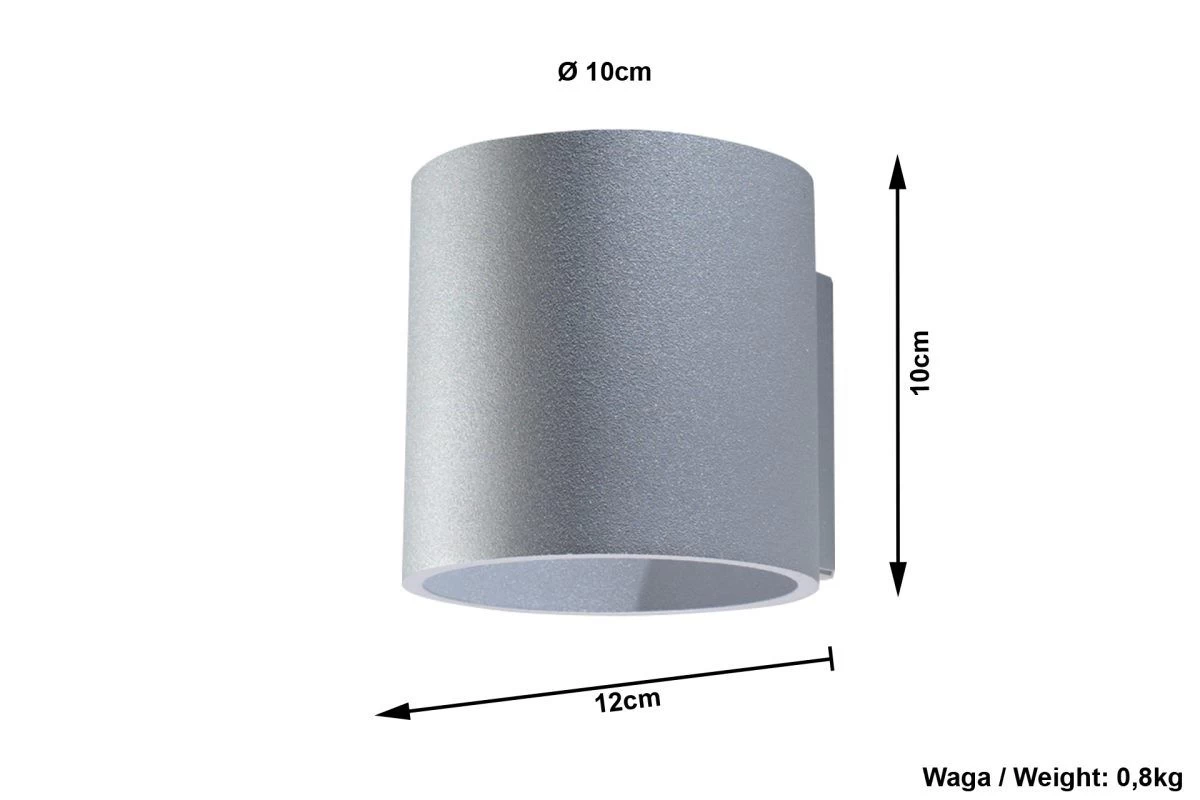 Sollux ORBIS Moderne Wandleuchte Grau 1-flg. G9 8 Sollux ORBIS Moderne Wandleuchte Grau 1-flg. G9 – Bild 6