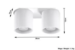 Sollux ORBIS Moderne Aufbauleuchte Rund Weiss 2-flg. GU10 9 Sollux ORBIS Moderne Aufbauleuchte Rund Weiss 2-flg. GU10 -Lichtwelt Verkauf sxsl.0056 ze