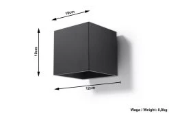 Sollux QUAD Moderne Wandleuchte Eckig Schwarz 10x10cm 1-flg. G9 -Lichtwelt Verkauf sxsl.0057 ze