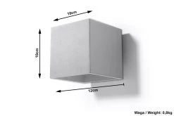 Sollux QUAD Moderne Wandleuchte Eckig Grau 10x10cm 1-flg. G9 11 Sollux QUAD Moderne Wandleuchte Eckig Grau 10x10cm 1-flg. G9 -Lichtwelt Verkauf sxsl.0058 ze