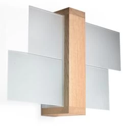 Sollux FENIKS Wandlampe Holz Natur, Satiniert 1-flg. E27