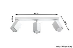 Sollux MERIDA Moderner Deckenstrahler Eckig Weiss 3-flg. GU10 -Lichtwelt Verkauf sxsl.0097 ze