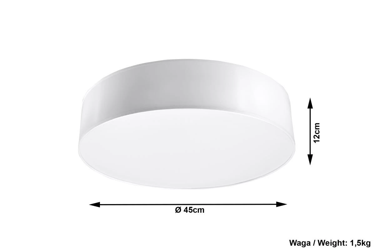 Sollux ARENA Moderne Deckenlampe Rund Weiss 3-flg. E27 6 Sollux ARENA Moderne Deckenlampe Rund Weiss 3-flg. E27 – Bild 4
