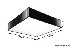 Sollux HORUS Moderne Deckenlampe Eckig Schwarz 3-flg. E27 -Lichtwelt Verkauf sxsl.0139 ze