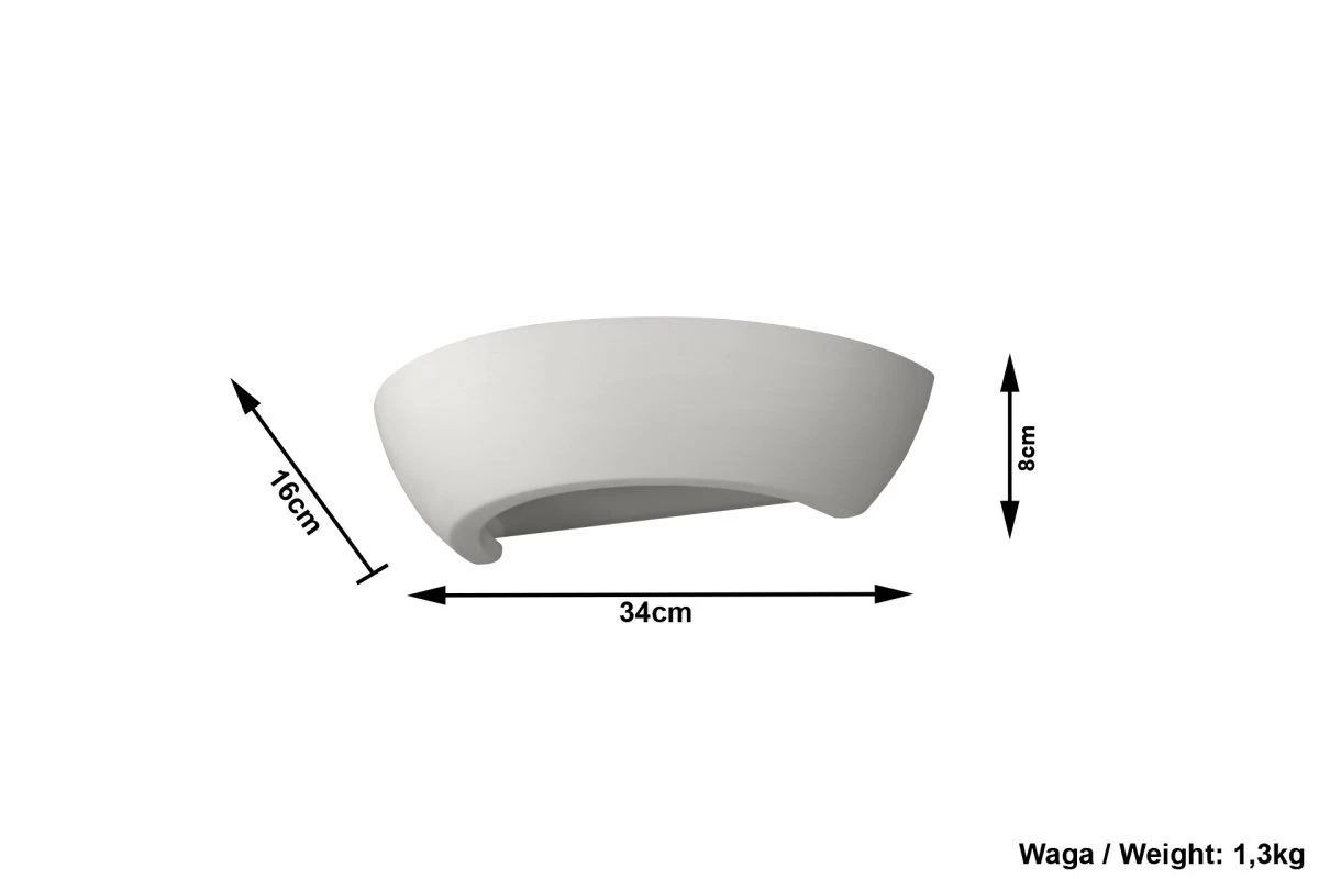 Sollux OSKAR Moderne Keramik Wandleuchte Weiss 1-flg. E27 7 Sollux OSKAR Moderne Keramik Wandleuchte Weiss 1-flg. E27 – Bild 5