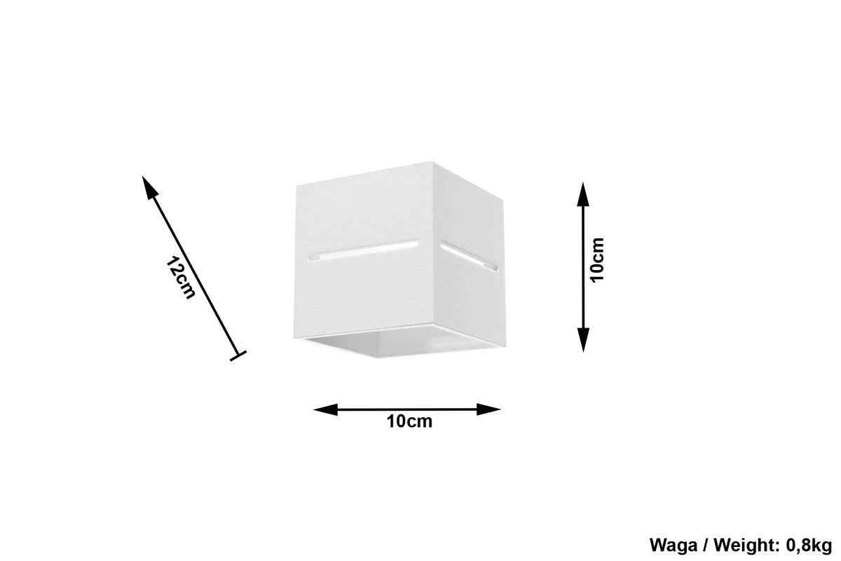Sollux LOBO Moderne Wandleuchte Eckig Weiss 1-flg. G9 7 Sollux LOBO Moderne Wandleuchte Eckig Weiss 1-flg. G9 – Bild 5