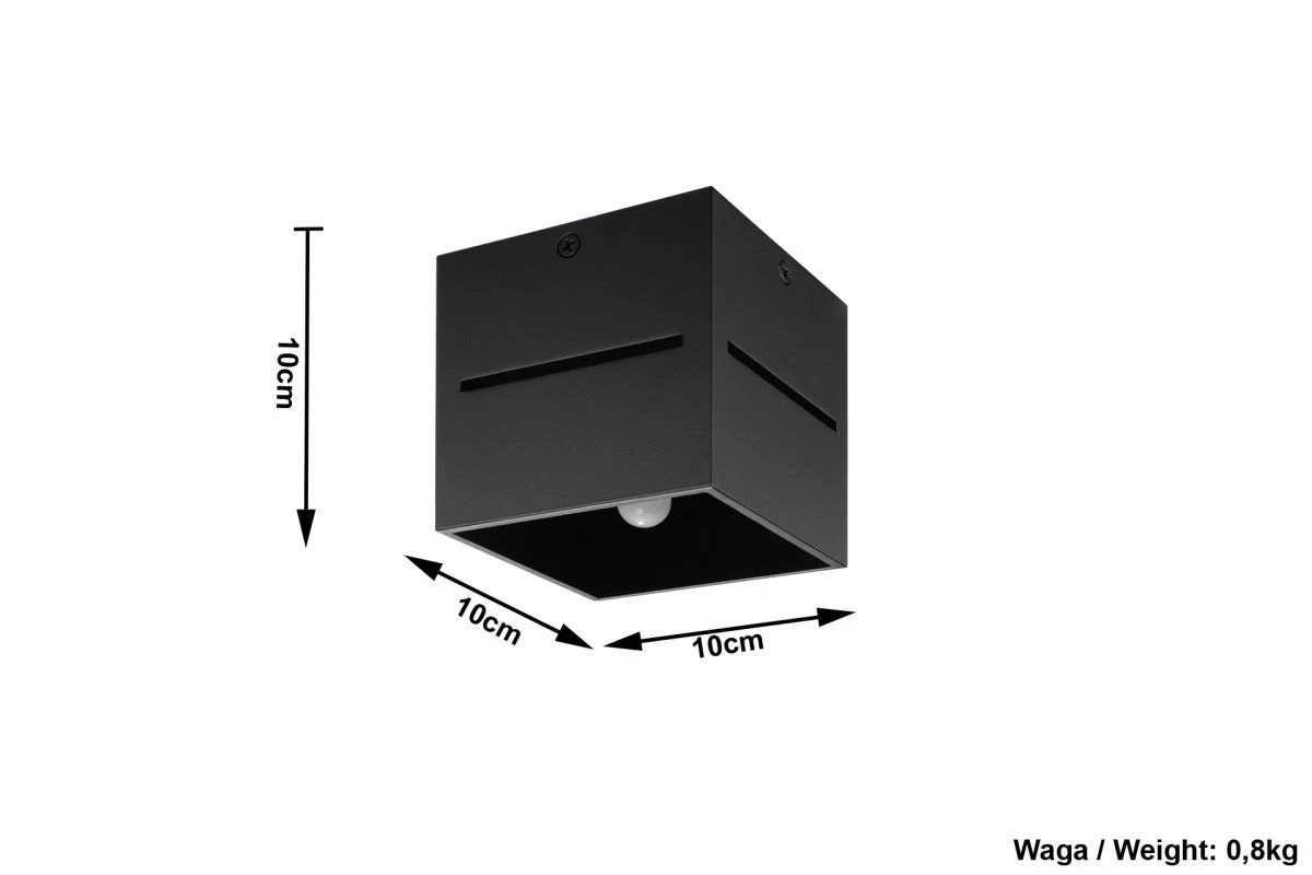 Sollux LOBO Moderne Aufbauleuchte Eckig Schwarz 1-flg. G9 6 Sollux LOBO Moderne Aufbauleuchte Eckig Schwarz 1-flg. G9 – Bild 4
