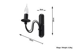 Sollux MINERWA Wandkronleuchter Schwarz 1-flg. E14 -Lichtwelt Verkauf sxsl.0220 ze