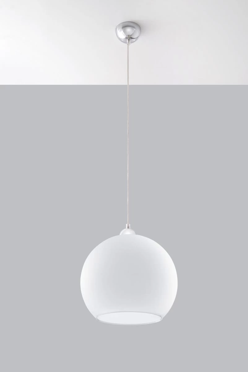 Sollux BALL Kugel Hängellampe Weiss, Chrom 1-flg. E27 4 Sollux BALL Kugel Hängellampe Weiss, Chrom 1-flg. E27 – Bild 2