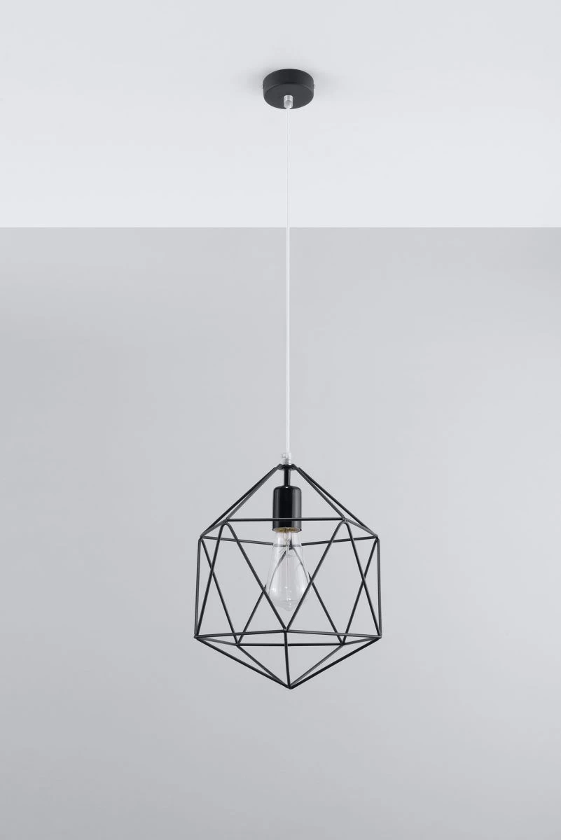 Sollux GASPARE Vintage Hängelampe Schwarz 1-flg. E27 4 Sollux GASPARE Vintage Hängelampe Schwarz 1-flg. E27 – Bild 2