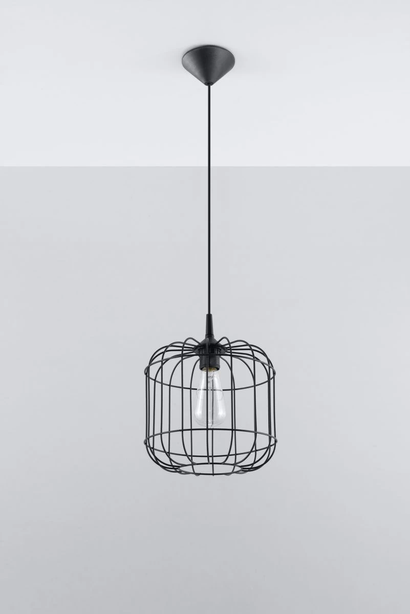 Sollux CELTA Vintage Hängelampe Schwarz 1-flg. E27 4 Sollux CELTA Vintage Hängelampe Schwarz 1-flg. E27 – Bild 2