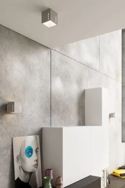 Sollux Pixar Aufbauleuchte Grau G9 Dimmbar 10x10x10cm