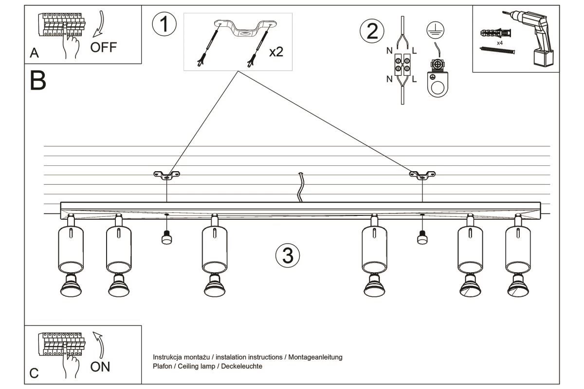 Sollux Ring 6L Deckenstrahler Chrom 6x GU10 Dimmbar 118x6x16cm 7 Sollux Ring 6L Deckenstrahler Chrom 6x GU10 Dimmbar 118x6x16cm – Bild 5