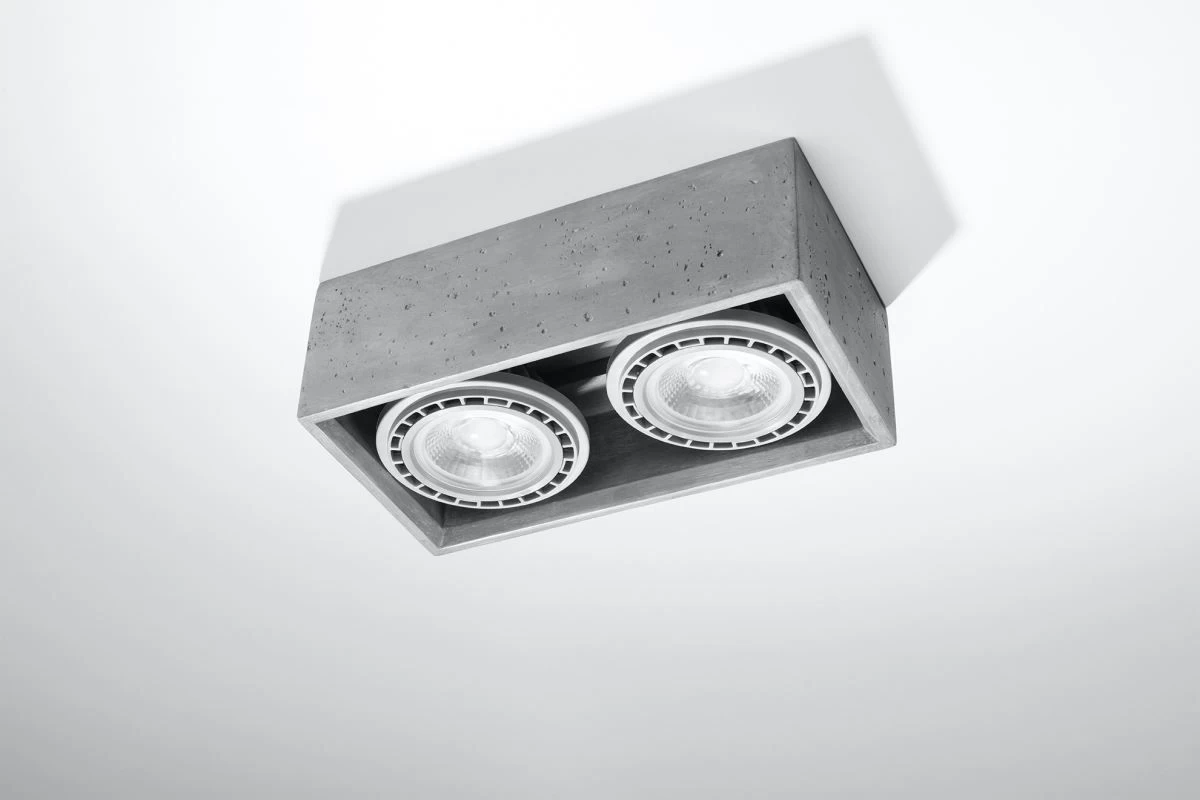 Sollux Quatro 2 Aufbauleuchte Grau 2x GU10 Dimmbar 27x14x9cm 10 Sollux Quatro 2 Aufbauleuchte Grau 2x GU10 Dimmbar 27x14x9cm – Bild 8