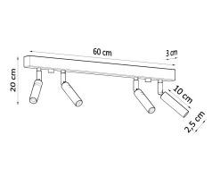 Sollux Eyetech 4 Deckenstrahler Weiß 4x G9 Dimmbar 60x3x20cm -Lichtwelt Verkauf sxsl.0905 10
