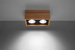 Sollux Quatro 2 Aufbauleuchte Natur Holz 2x GU10 Dimmbar 27x14x10cm -Lichtwelt Verkauf sxsl.0916 3