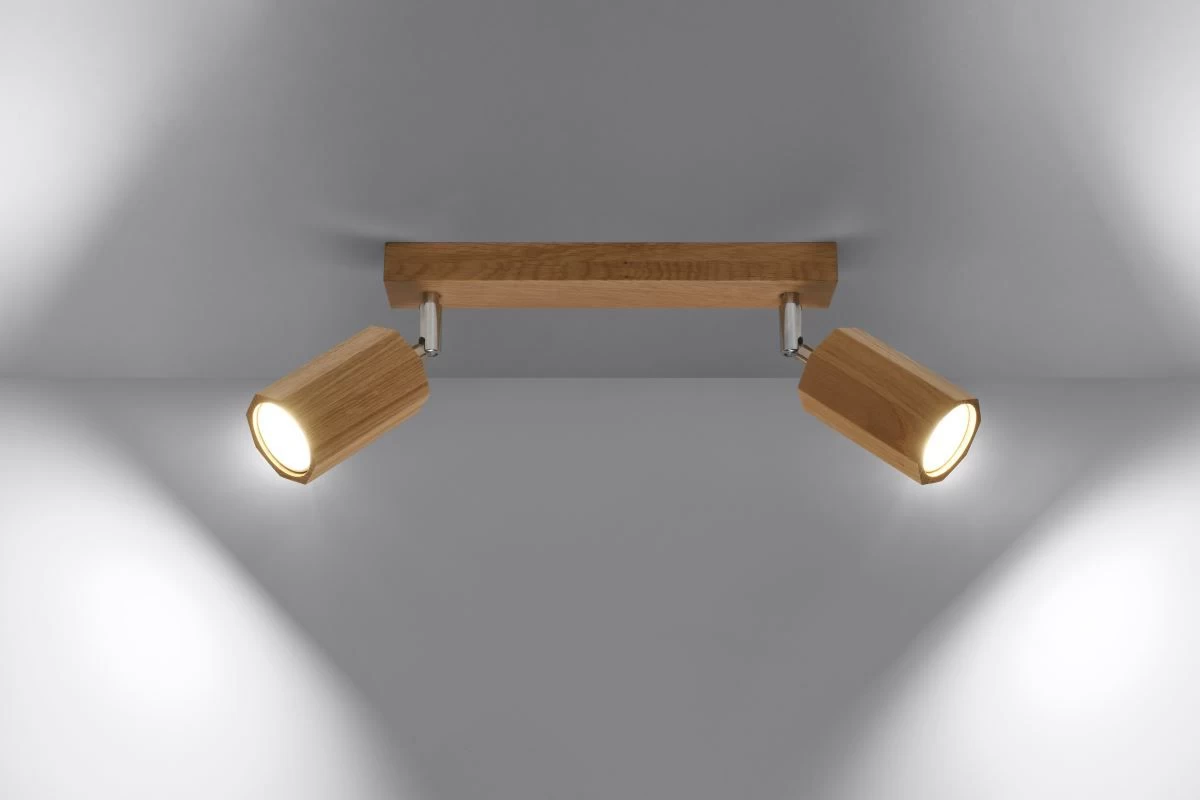 Sollux Zeke 2 Deckenstrahler Eiche 2x GU10 Dimmbar 30x5x20cm 10 Sollux Zeke 2 Deckenstrahler Eiche 2x GU10 Dimmbar 30x5x20cm – Bild 8