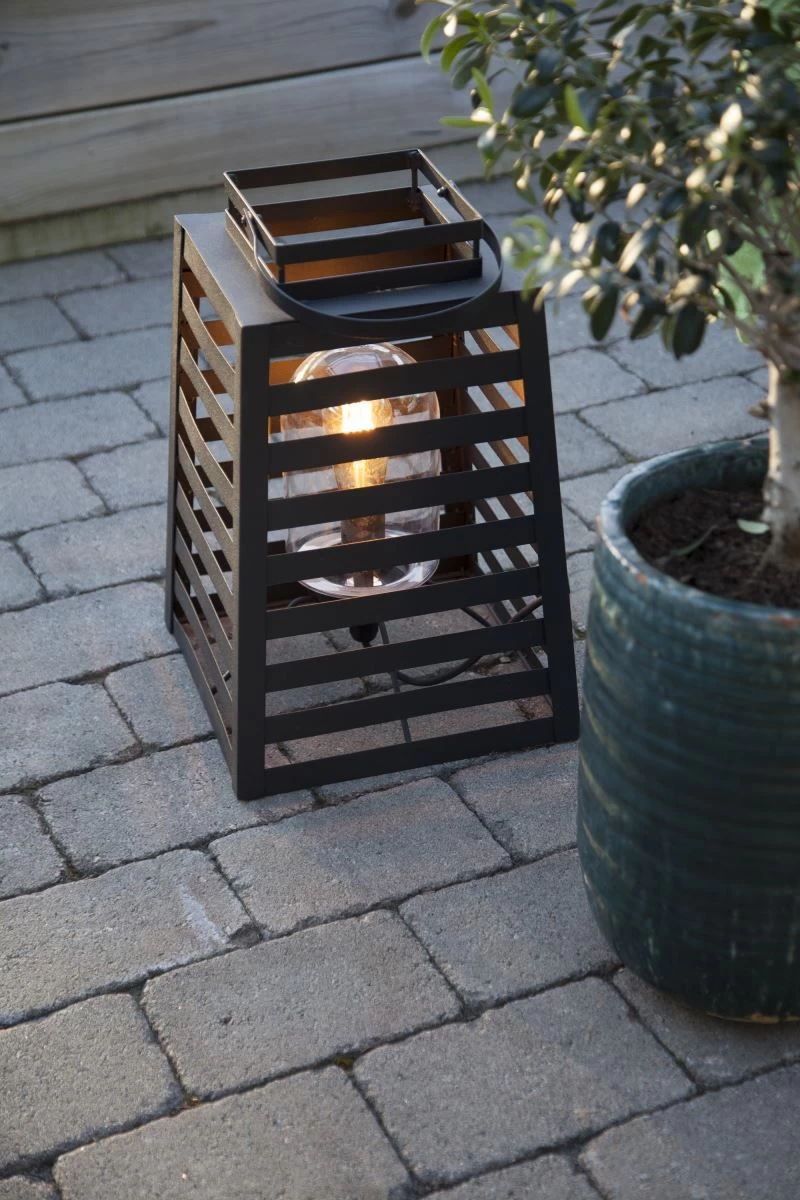 By Rydens Yankton Laternen Stehleuchte Sandschwarz IP44 1x E27 30x30x60cm 4 By Rydens Yankton Laternen Stehleuchte Sandschwarz IP44 1x E27 30x30x60cm – Bild 2